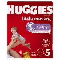 Huggies Little Movers Diapers, Size 5, Over 27 lb, 104 count, 104 Each