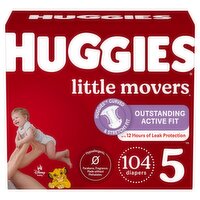 Huggies Little Movers Diapers Huge Value, Size 5, Over 27 lb, 104 count