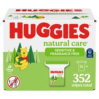 Huggies Natural Care Sensitive & Fragrance Free  Baby Wipes, 352 count