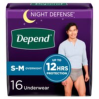 Depend Night Defense Fresh Protection Underwear, S-M, 16 count