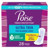 Poise Fresh Protection Ultra Thin Light Regular Pads, 28 count