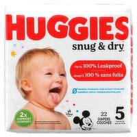 Huggies Snug & Dry Diapers, Size 5, Over 27 lb, 22 count