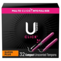 U by Kotex Click Super Plus Compact Unscented Tampons, 32 count