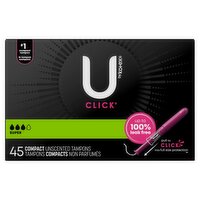 U by Kotex Click Super Compact Unscented Tampons, 45 count