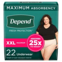 Depend Fresh Protection Maximum Underwear, XXL, 22 count