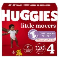 Huggies Little Movers Diapers Huge Value, Size 4, 22-37 lb, 120 count