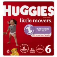 Huggies Little Movers Diapers, Size 6, Over 35 lb, 84 count