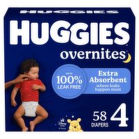 Huggies Overnites Overnight Diapers Size 4, 22-37 lb, 58 count