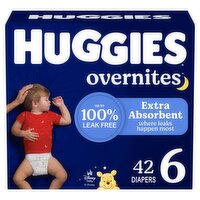 Huggies Overnites Diapers, Size 6, Over 35 lb, 42 count