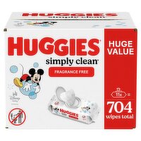 Huggies Simply Clean Fragrance Free Wipes Huge Value, 704 count