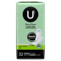 U by Kotex Clean & Secure Heavy Ultra Thin Pads + Wings, 32 count