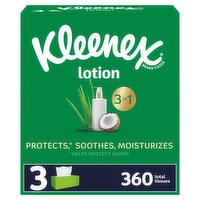 Kleenex Lotion 3 in 1 Coconut Oil + Aloe Tissues, 360 count