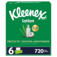 Kleenex Lotion 3 in 1 Coconut Oil + Aloe Tissues, 720 count