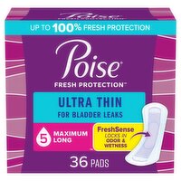 Poise Fresh Protection Ultra Thin Maximum Long Pads, 36 count