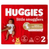 Huggies Little Snugglers Diapers, Size 2, 12-18 lb, 72 count