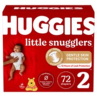 Huggies Little Snugglers Diapers, Size 2, 12-18 lb, 72 count