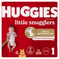 Huggies Little Snugglers Gentle Skin Protection Diapers, Size 1, Up to 14 lb, 84 count, 84 Each