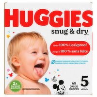 Huggies Snug & Dry Diapers, Size 5, Over 27 lb, 68 count