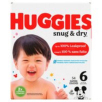 Huggies Snug & Dry Diapers, Size 6, Over 35 lb, 54 count