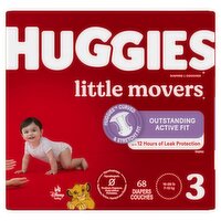 Huggies Little Movers Outstanding Active Fit Diapers, Size 3, 16-28 lb, 68 count