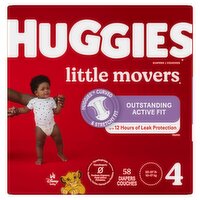 Huggies Little Movers Diapers, Size 4, 22-37 lb, 58 count, 58 Each