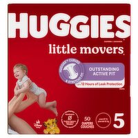 Huggies Little Movers Diapers, Size 5, Over 27 lb, 50 count, 50 Each