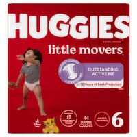 Huggies Little Movers Diapers, Size 6, Over 35 lb, 44 count