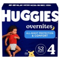 Huggies Overnites Diapers, Size 4, 22-37 lb, 52 count
