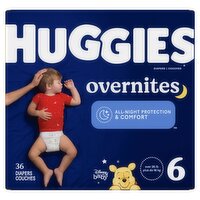 Huggies Overnites Diapers, Size 6, Over 35 lb, 36 count