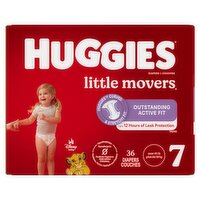 Huggies Little Movers Outstanding Active Fit Diapers, Size 7, Over 41 lb, 36 count