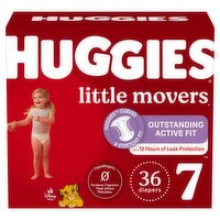 Huggies Little Movers Outstanding Active Fit Diapers, Size 7, Over 41 lb, 36 count