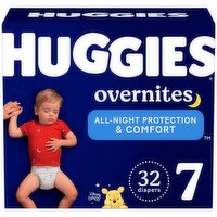 Huggies Overnites Diapers, Size 7, Over 41 lb, 32 count
