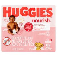 Huggies Nourish Cocoa & Shea Butter Wipes, 2 pack, 112 count, 112 Each