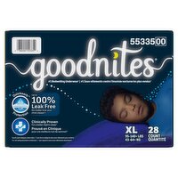 Goodnites Boys Bedwetting Underwear, Sizes 14-20, XL, 95-140+ lbs, 28 count - The Fresh Grocer Goodnites Boys Bedwetting Underwear, Sizes 14-20, XL, 95-140+ lbs, 28 count - The Fresh Grocer