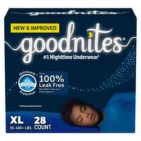 Goodnites Boys Bedwetting Underwear, Sizes 14-20, XL, 95-140+ lbs, 28 count