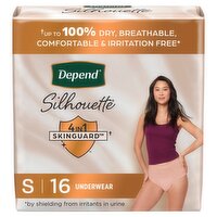 Depend Silhouette Maximum Underwear, S, 16 count