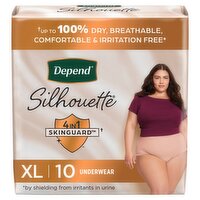 Depend Silhouette Maximum Underwear, XL, 10 count