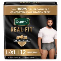 Depend Real-Fit Maximum Underwear, L-XL, 12 count
