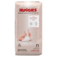 Huggies Skin Essentials Diapers, Size n, up to 10 lb, 31 count