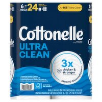 Cottonelle Ultra Clean Toilet Paper Rolls, 6 count