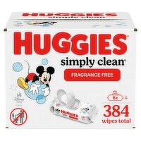 Huggies Simply Clean Fragrance Free Wipes, 384 count