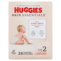 Huggies Skin Essentials Diapers, Size 2, 12-18 lb, 26 count, 26 Each