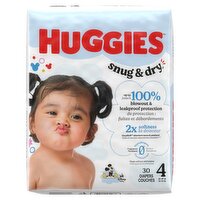 Huggies Snug & Dry Diapers, Size 4, 22-37 lb, 30 count