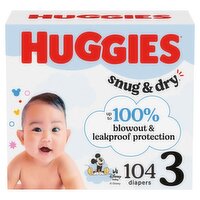 Huggies Snug & Dry Diapers, Size 3, 16-28 lb, 104 count