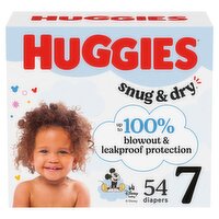 Huggies Snug & Dry Baby Diapers, Size 7 (41+ lbs), 54 Ct