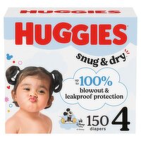 Huggies Snug & Dry Diapers Huge Value, Size 4, 22-37 lb, 150 count
