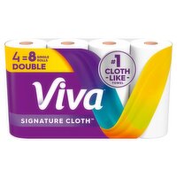Viva Signature Cloth Paper Towels, 1-ply each towel, 86 Paper Towels per Roll, 4 count, 344 Each