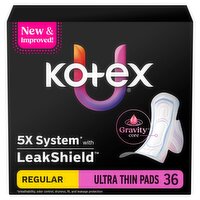 Kotex Regular Ultra Thin Pads + Wings, 36 Count