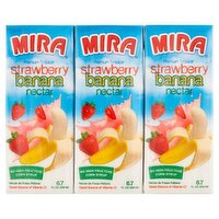 Mira Premium Tropical Strawberry Banana Nectar, 6.7 fl oz, 3 count