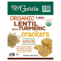 RW Garcia 3 Seed Organic Lentil with Turmeric Crackers, 5.5 oz
